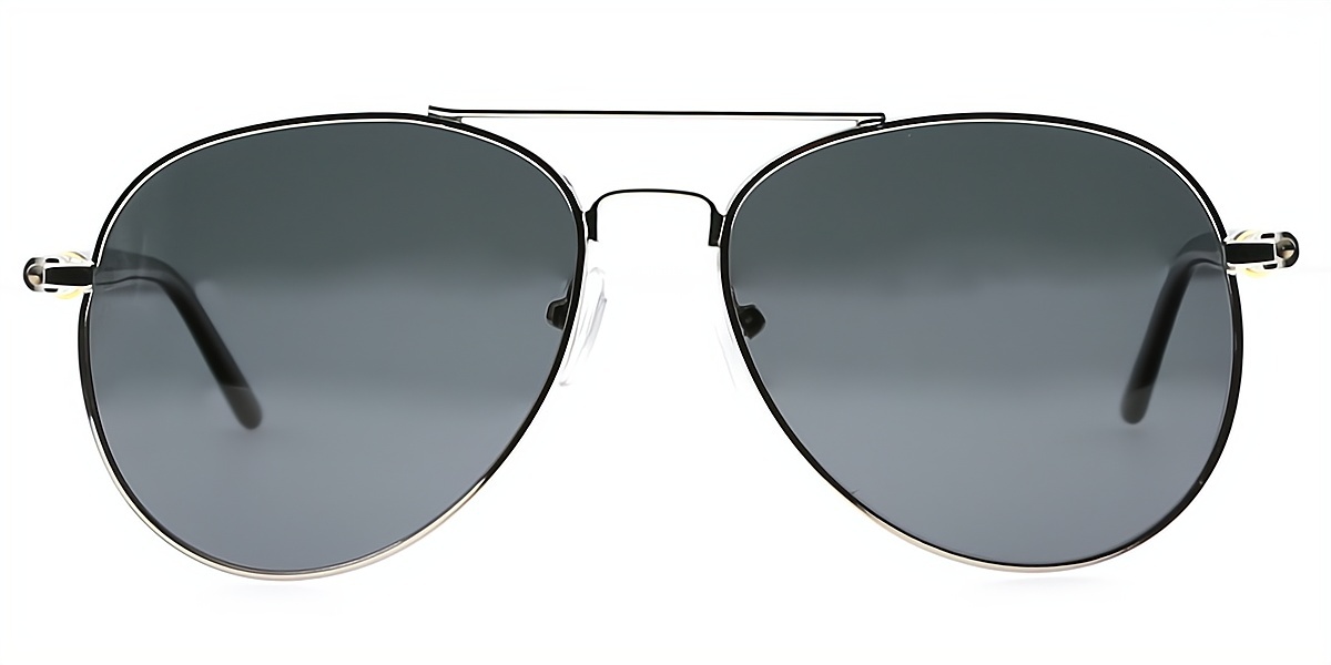 Silver Aviator Classic Metal Eyeglasses