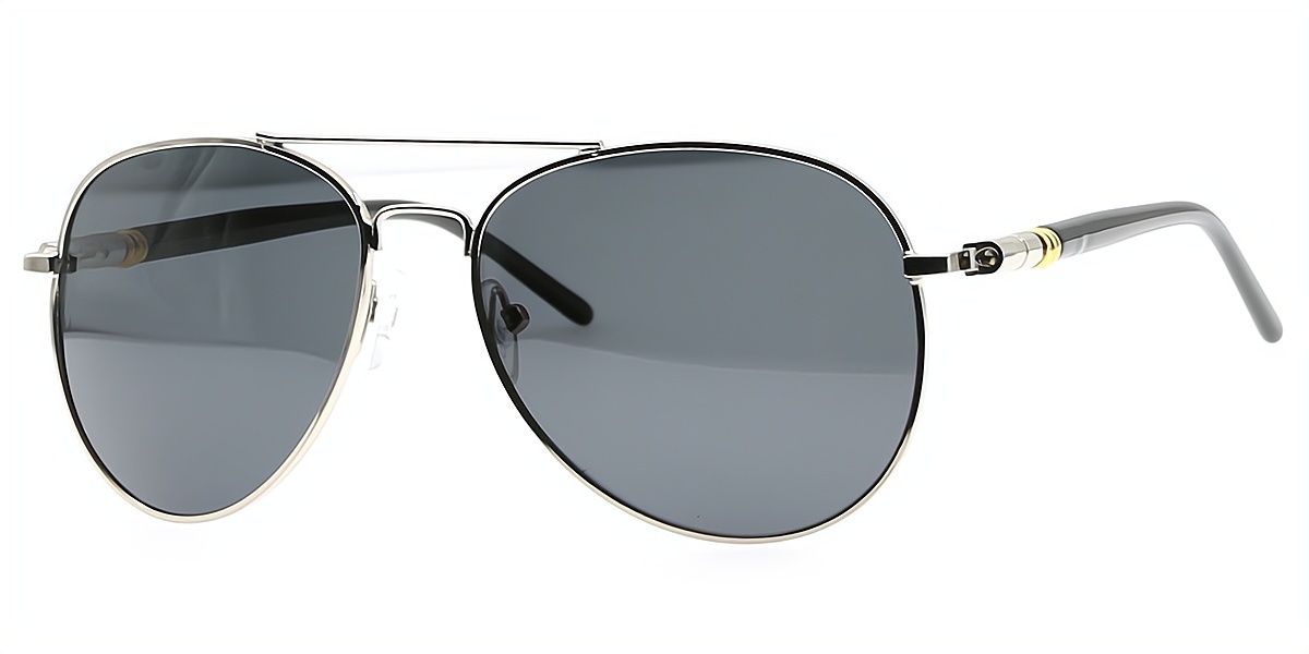 Silver Aviator Classic Metal Eyeglasses