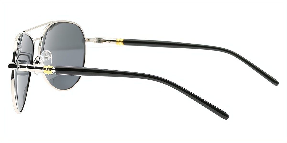 Silver Aviator Classic Metal Eyeglasses