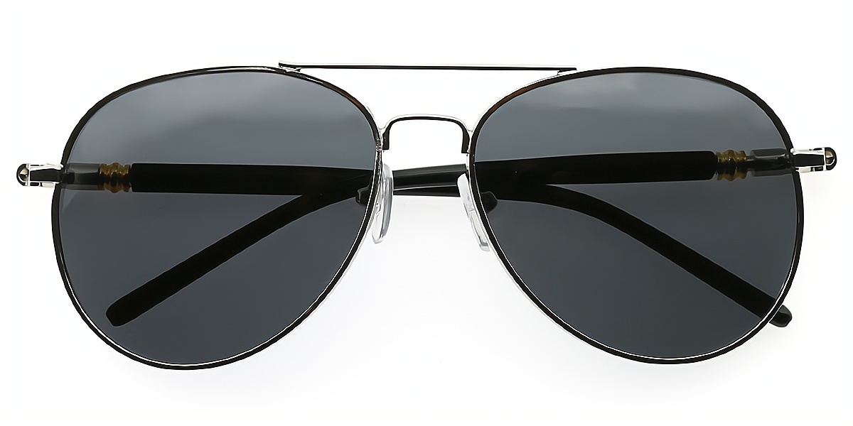 Silver Aviator Classic Metal Eyeglasses