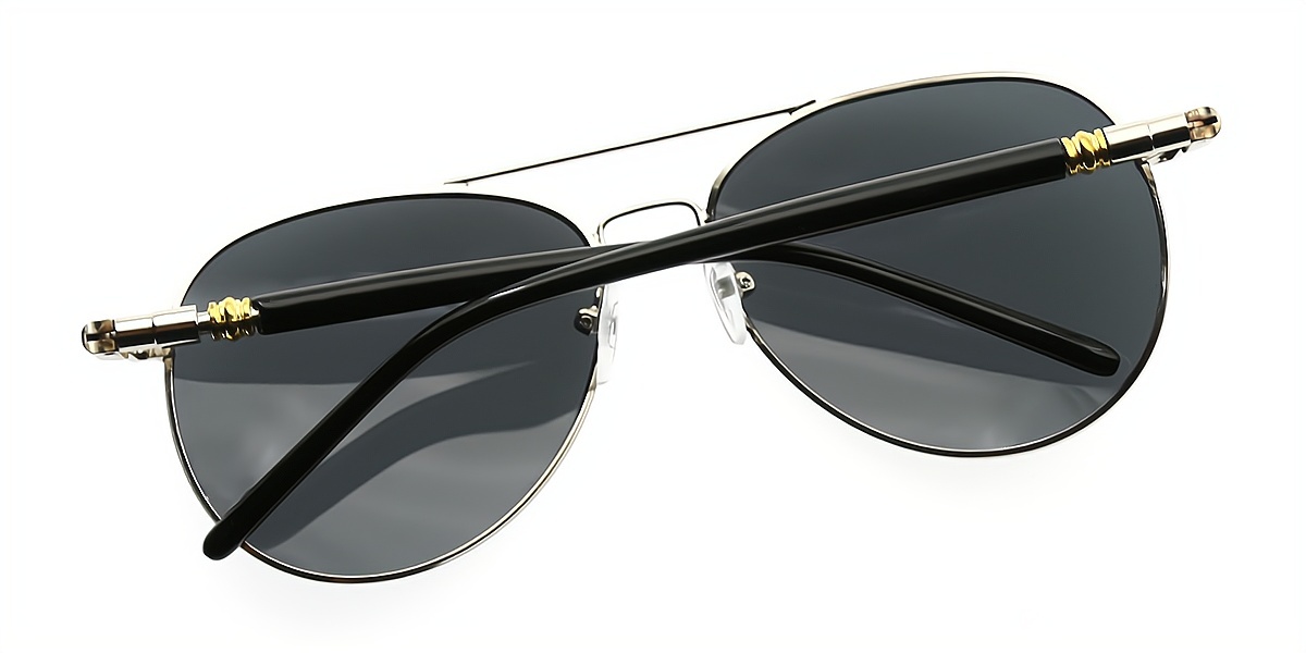 Silver Aviator Classic Metal Eyeglasses