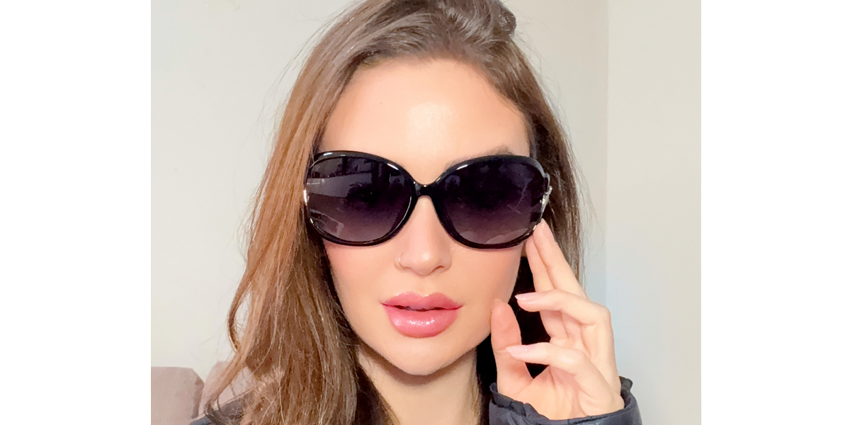 Black Oval Modish Oversized Plastic Eyeglasses