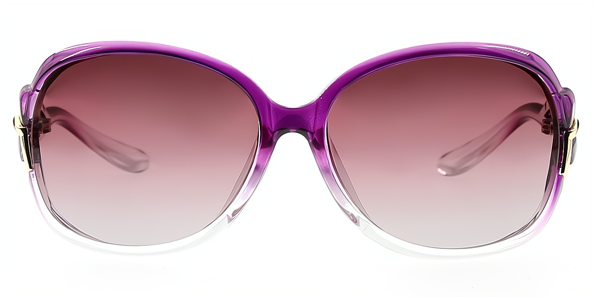 Purple Oval Modish Oversized Plastic Eyeglasses