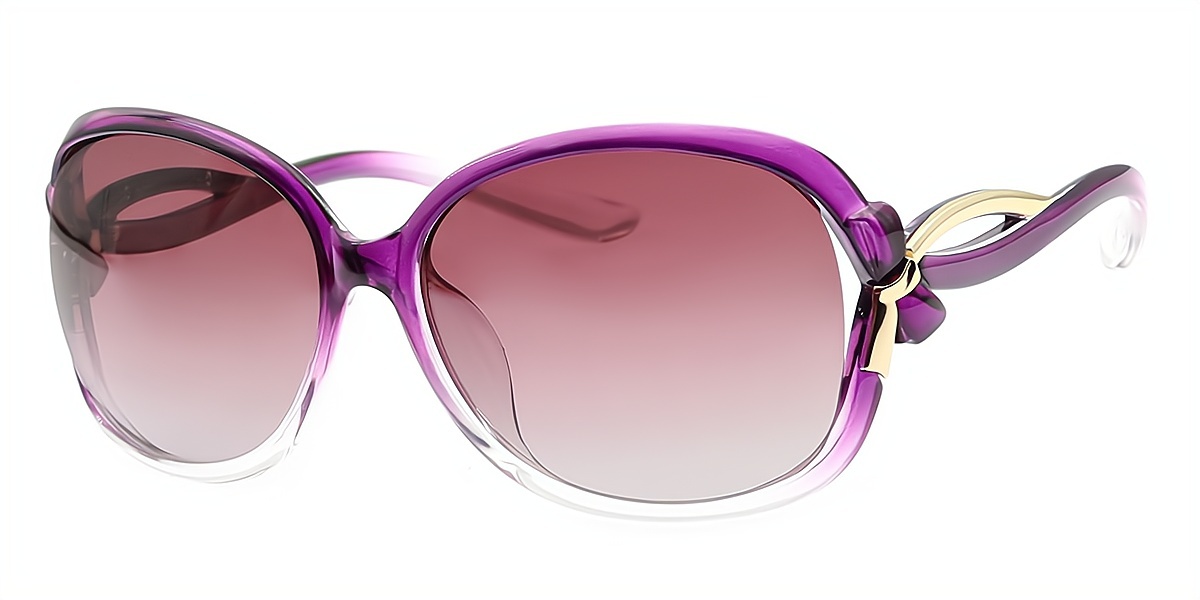 Purple Oval Modish Oversized Plastic Eyeglasses