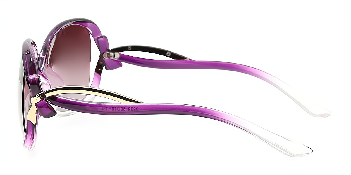 Purple Oval Modish Oversized Plastic Eyeglasses