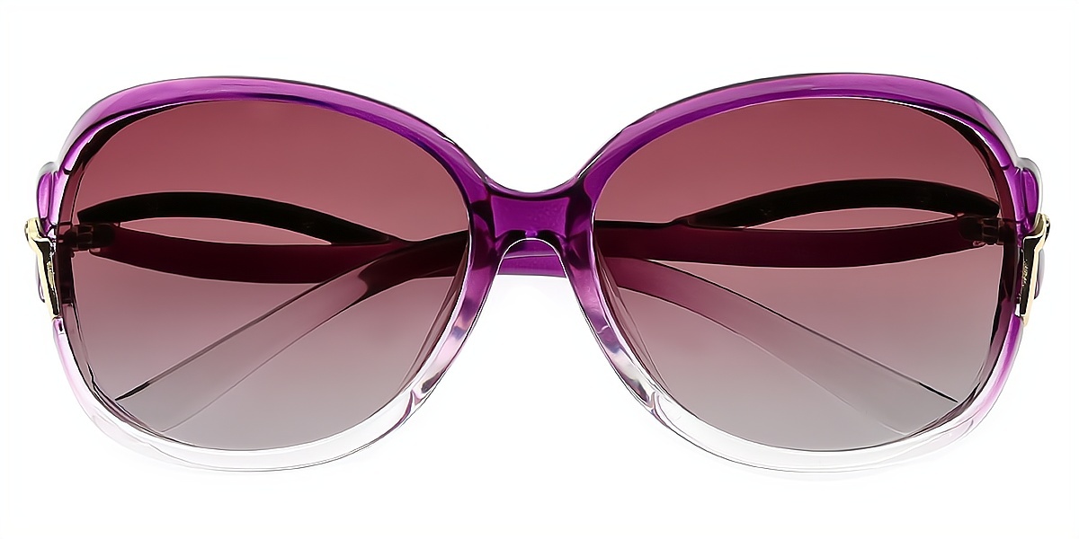 Purple Oval Modish Oversized Plastic Eyeglasses