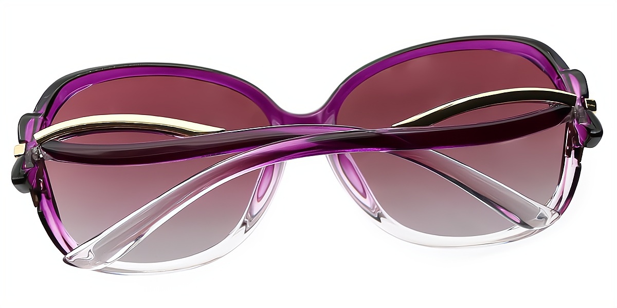 Purple Oval Modish Oversized Plastic Eyeglasses