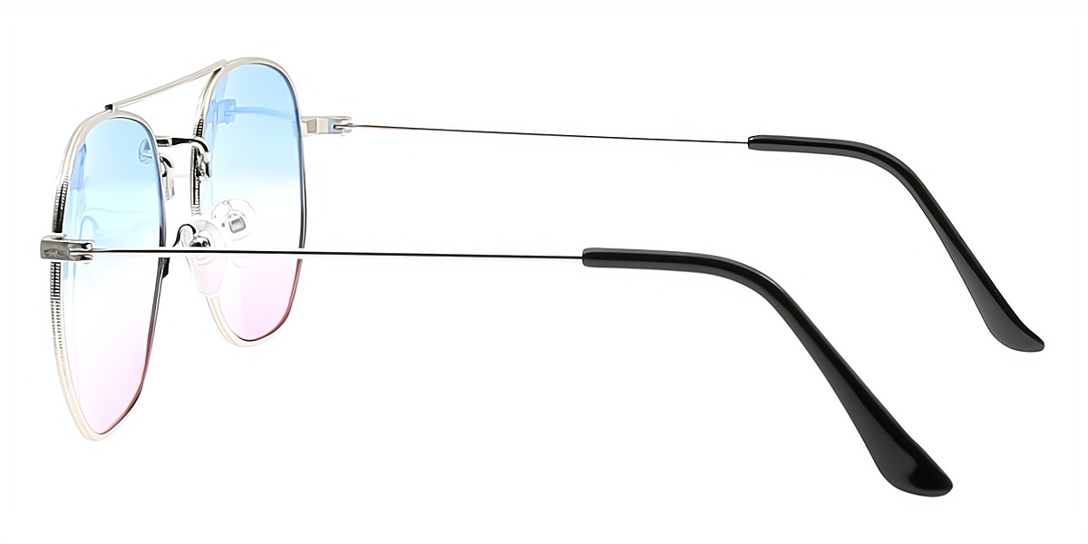 Silver Geometric Exquisite Double Bridge Metal Eyeglasses