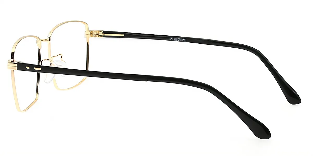 Golden Rectangle Exquisite Sun-clip Metal Eyeglasses