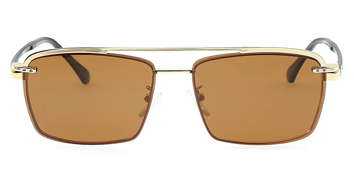 Golden Rectangle Exquisite Sun-clip Metal Eyeglasses