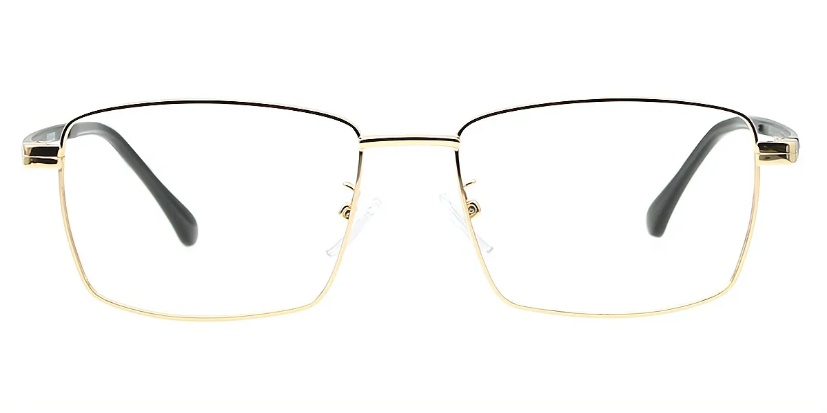 Golden Rectangle Exquisite Sun-clip Metal Eyeglasses