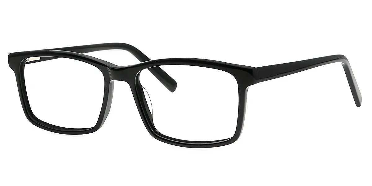 Black Rectangle Classic Horn Acetate Eyeglasses