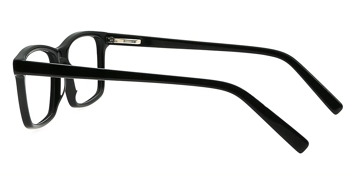 Black Rectangle Classic Horn Acetate Eyeglasses