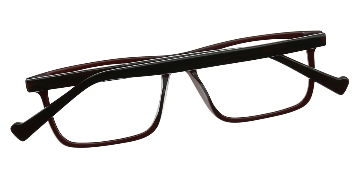 Brown Rectangle Classic Horn Acetate Eyeglasses