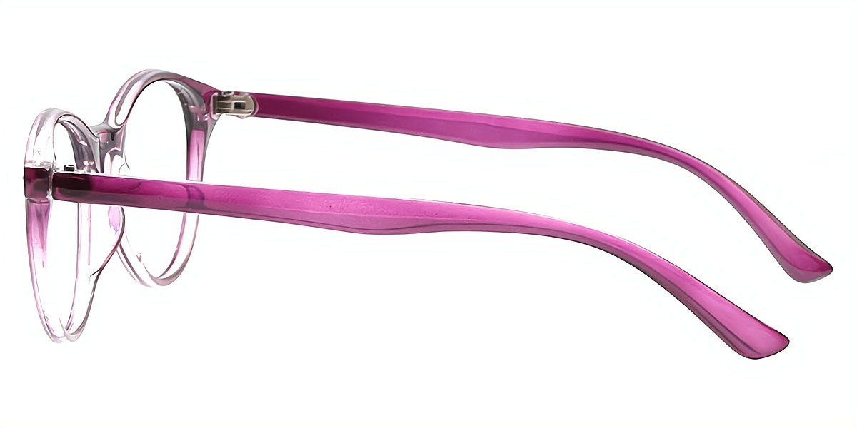 Purple Oval Retro Horn Plastic Eyeglasses