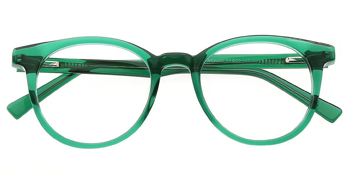 Green Round Simple TR90 Eyeglasses