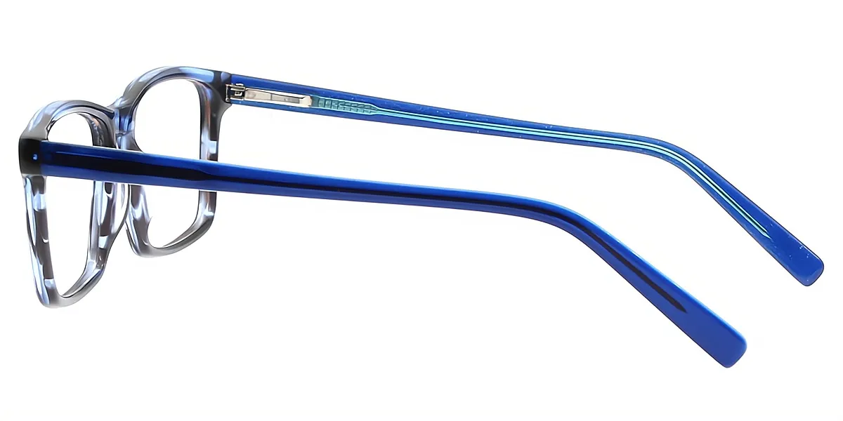 Blue Rectangle Classic Horn TR90 Eyeglasses