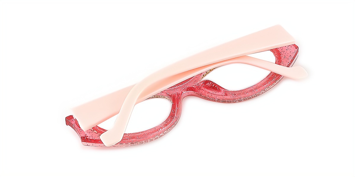Pink Oval Modish Plastic Eyeglasses