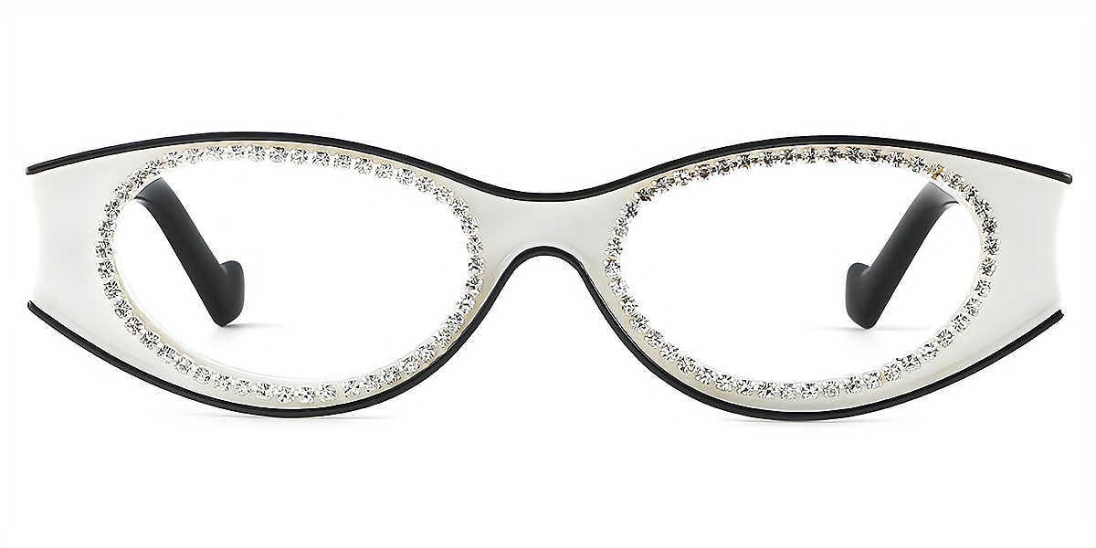 Mikoto Black Oval Modish Plastic Eyeglasses | Muukal.com