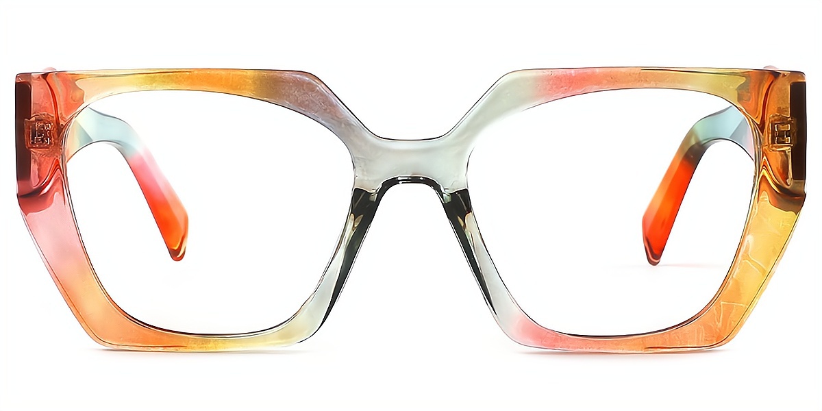 Colorful Geometric Unique Wide Plastic Eyeglasses