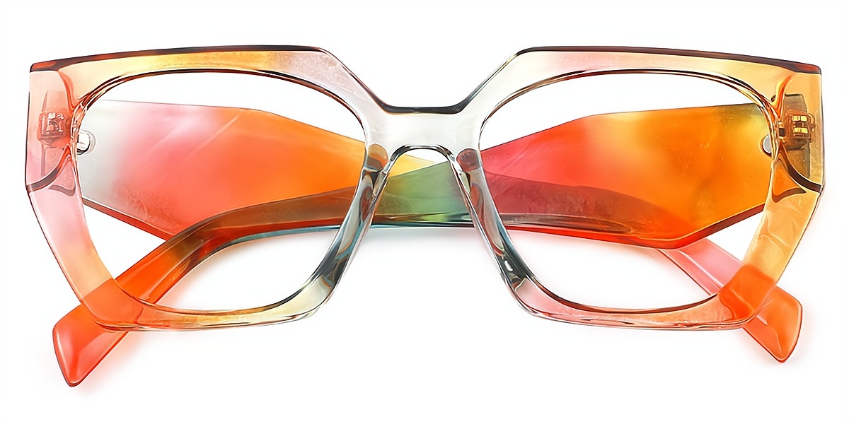 Colorful Geometric Unique Wide Plastic Eyeglasses