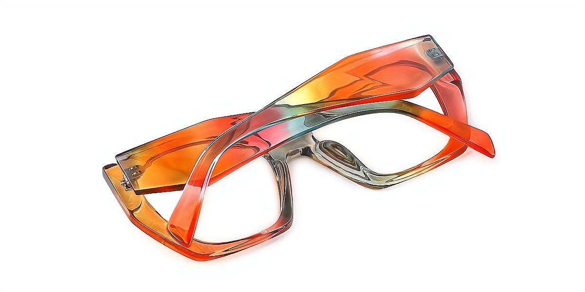 Colorful Geometric Unique Wide Plastic Eyeglasses