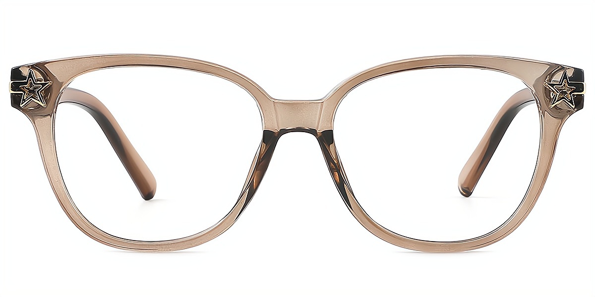 Brown Oval Exquisite TR90 Eyeglasses