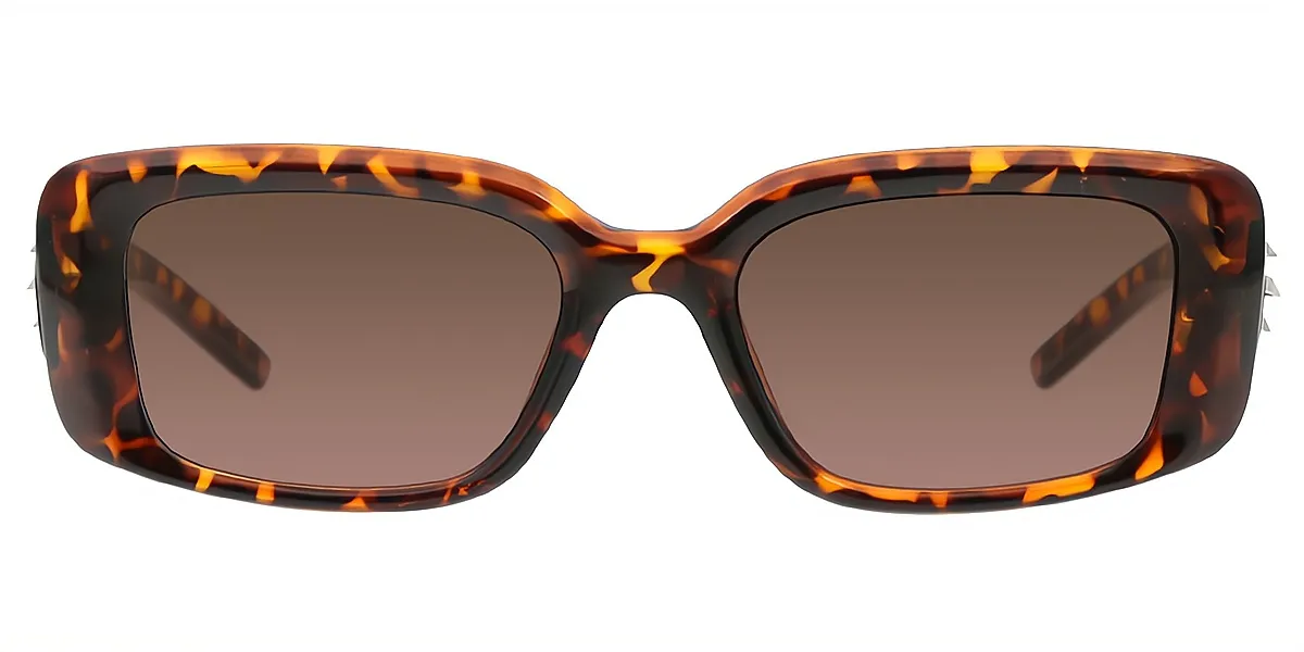 Tortoise Rectangle Geek-Chic Plastic Eyeglasses