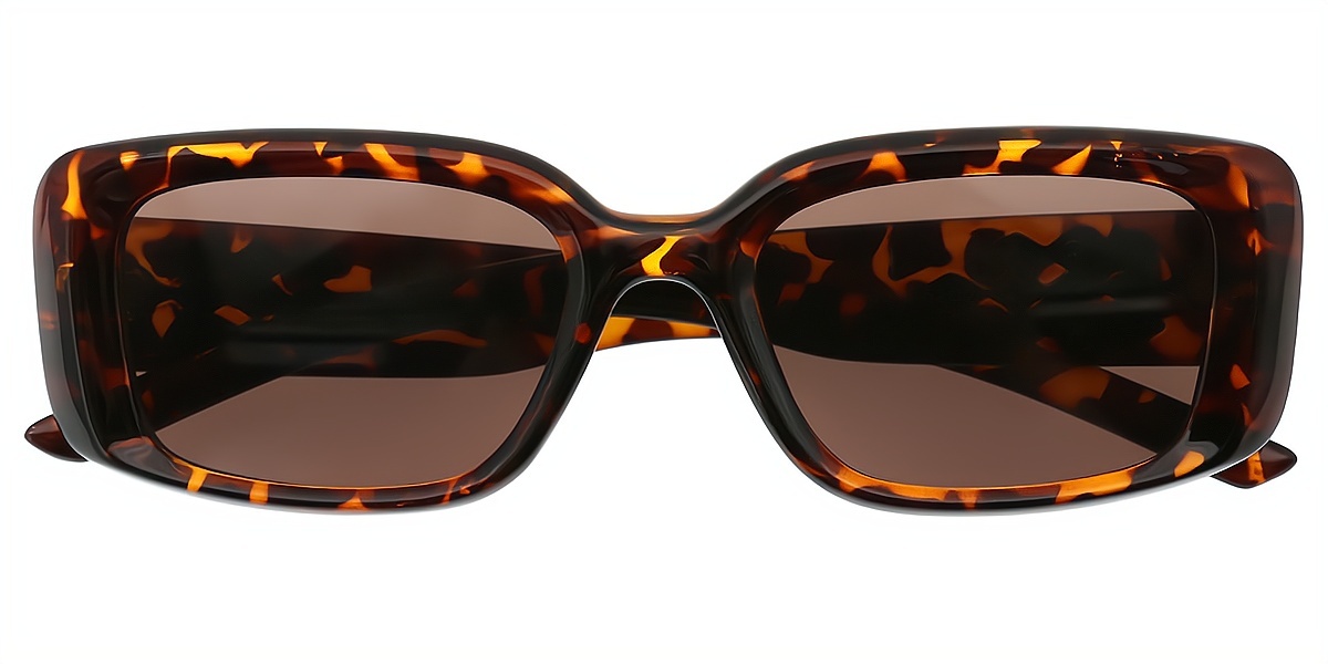 Tortoise Rectangle Geek-Chic Plastic Eyeglasses