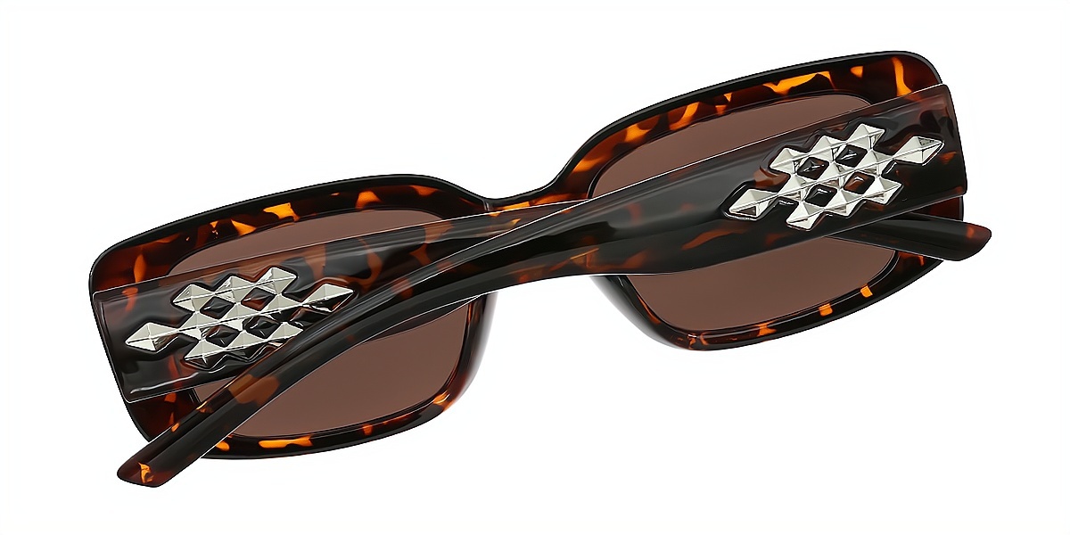 Tortoise Rectangle Geek-Chic Plastic Eyeglasses