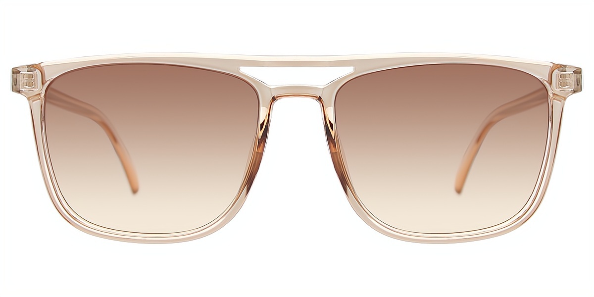 Brown Aviator Classic Double Bridge Plastic Eyeglasses