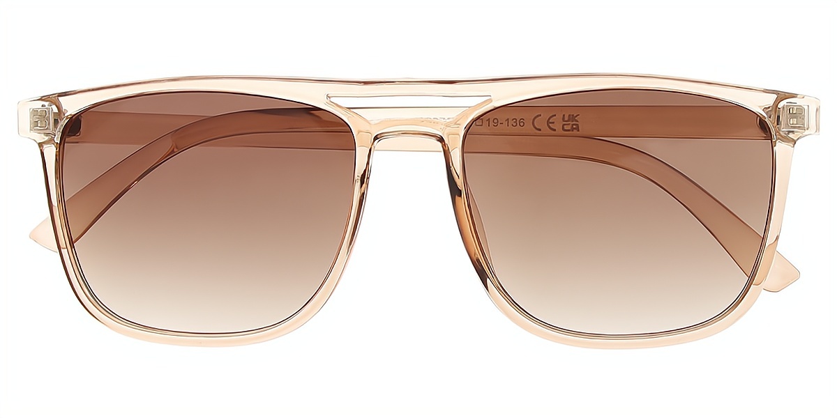 Brown Aviator Classic Double Bridge Plastic Eyeglasses