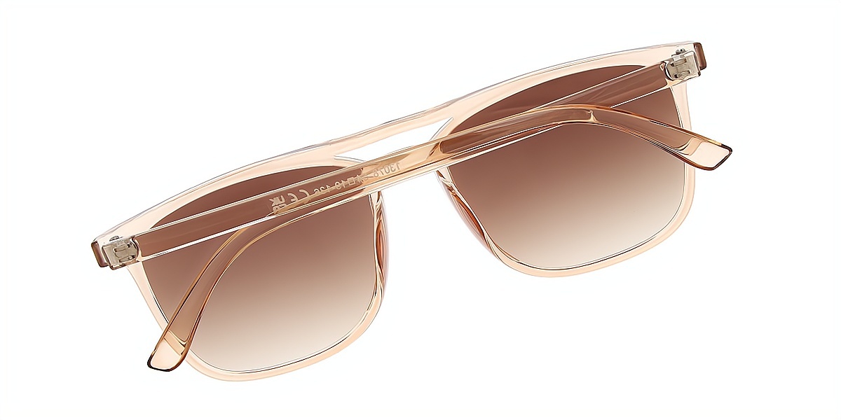 Brown Aviator Classic Double Bridge Plastic Eyeglasses