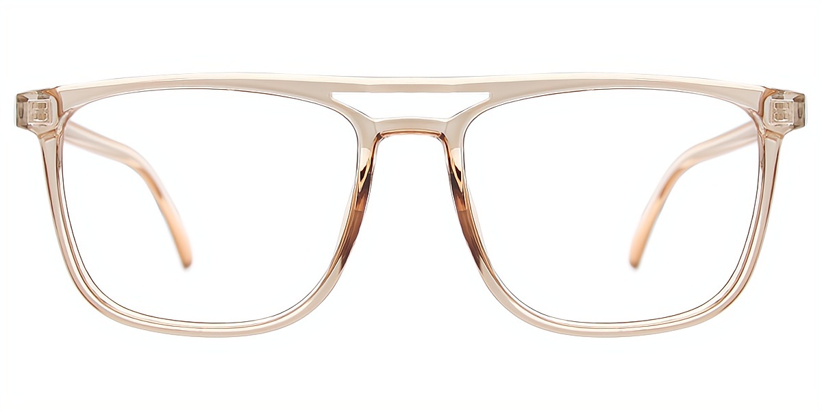 Brown Aviator Classic Double Bridge Plastic Eyeglasses