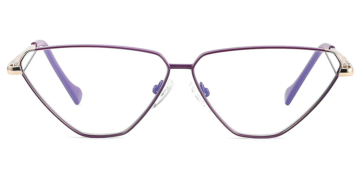 Purple Geometric Exquisite Thin Metal Eyeglasses