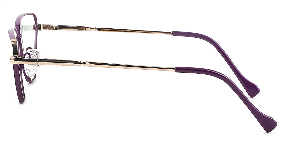Purple Geometric Exquisite Thin Metal Eyeglasses