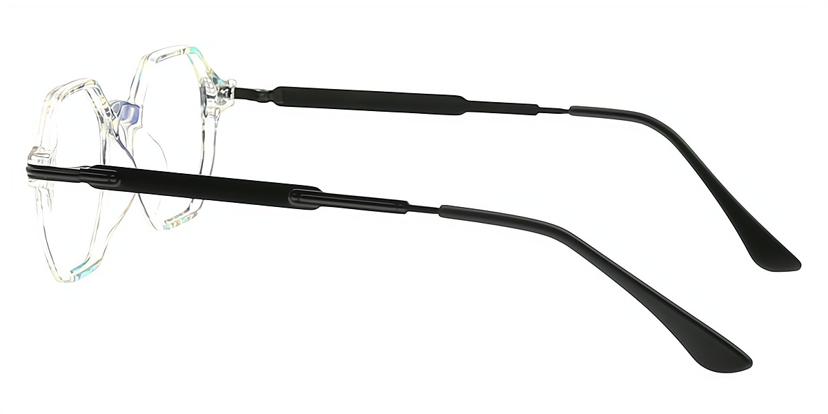 Green Geometric Classic Plastic Eyeglasses