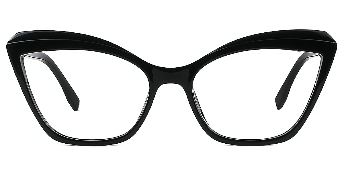 Black Cat Eye Hipster Plastic Eyeglasses