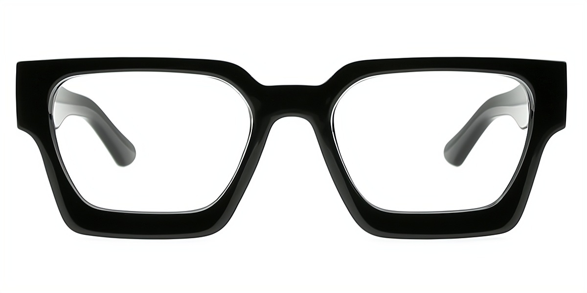 Black Geometric Simple Horn Plastic Eyeglasses
