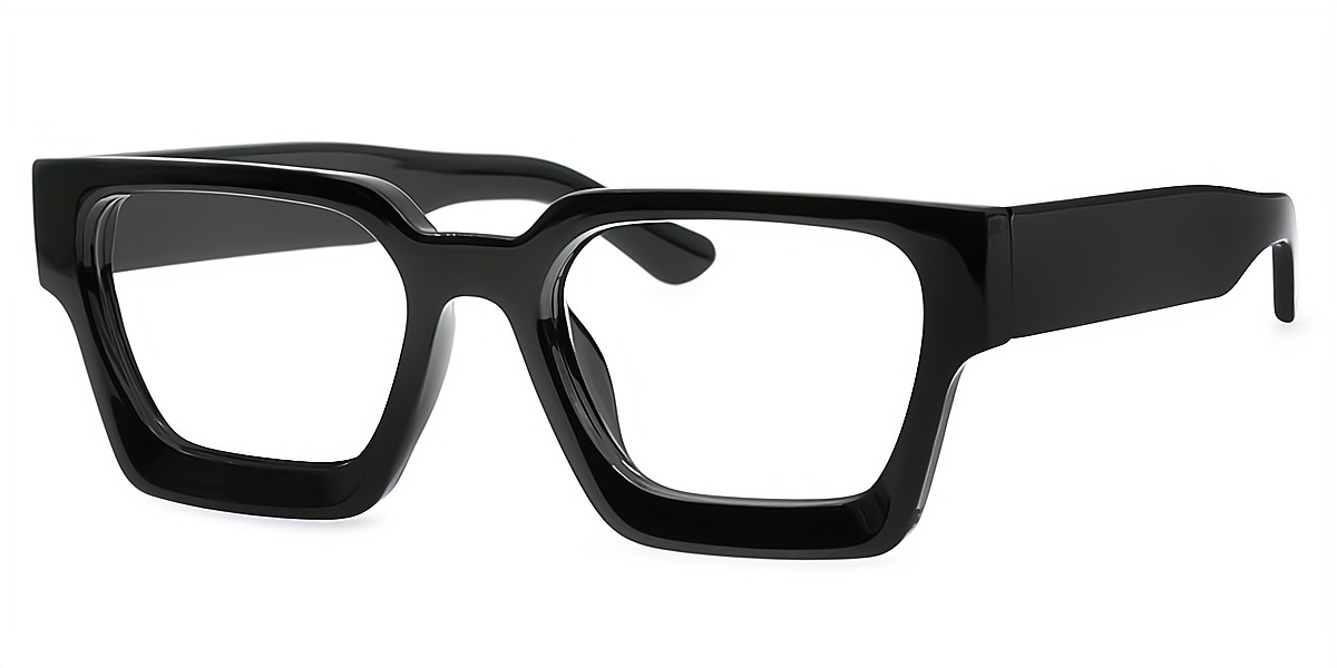 Black Geometric Simple Horn Plastic Eyeglasses