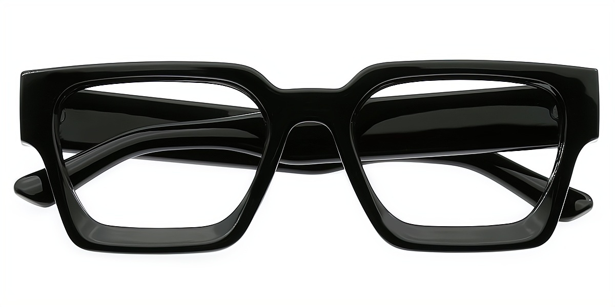 Black Geometric Simple Horn Plastic Eyeglasses