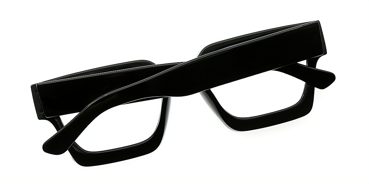 Black Geometric Simple Horn Plastic Eyeglasses
