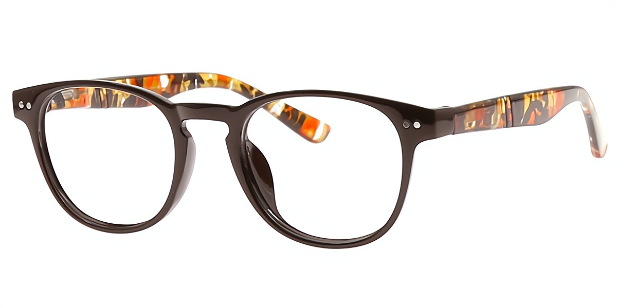 Brown Oval Classic TR90 Eyeglasses
