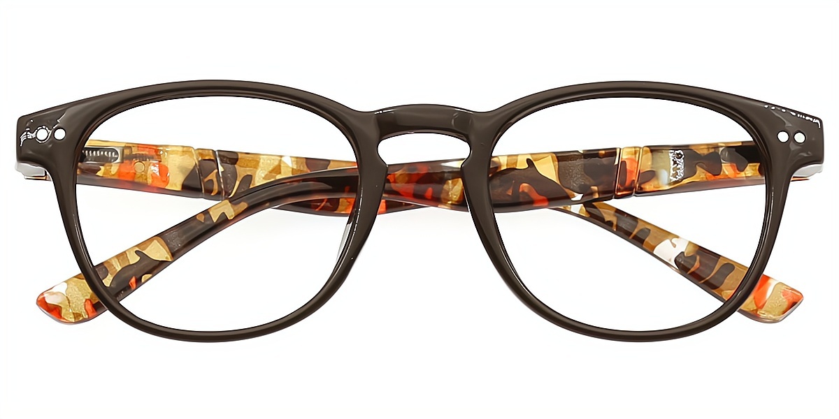 Brown Oval Classic TR90 Eyeglasses