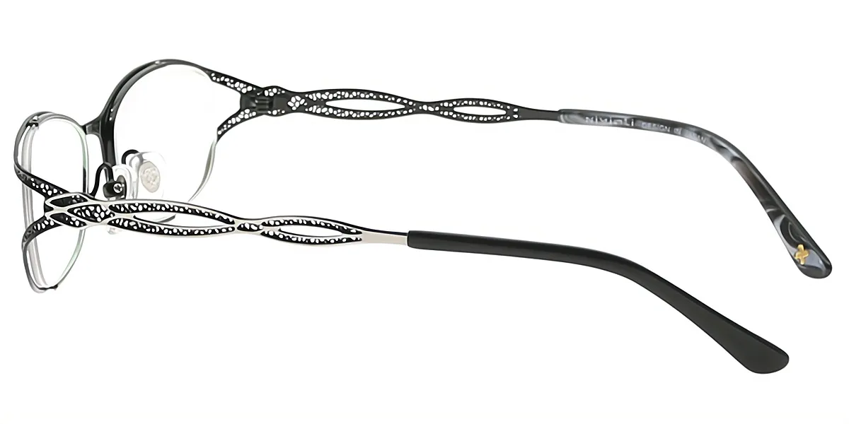 Black Oval Exquisite Metal Eyeglasses