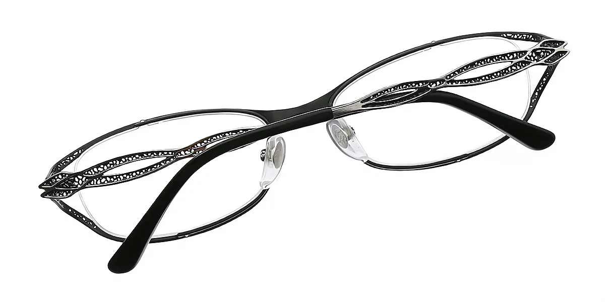 Black Oval Exquisite Metal Eyeglasses