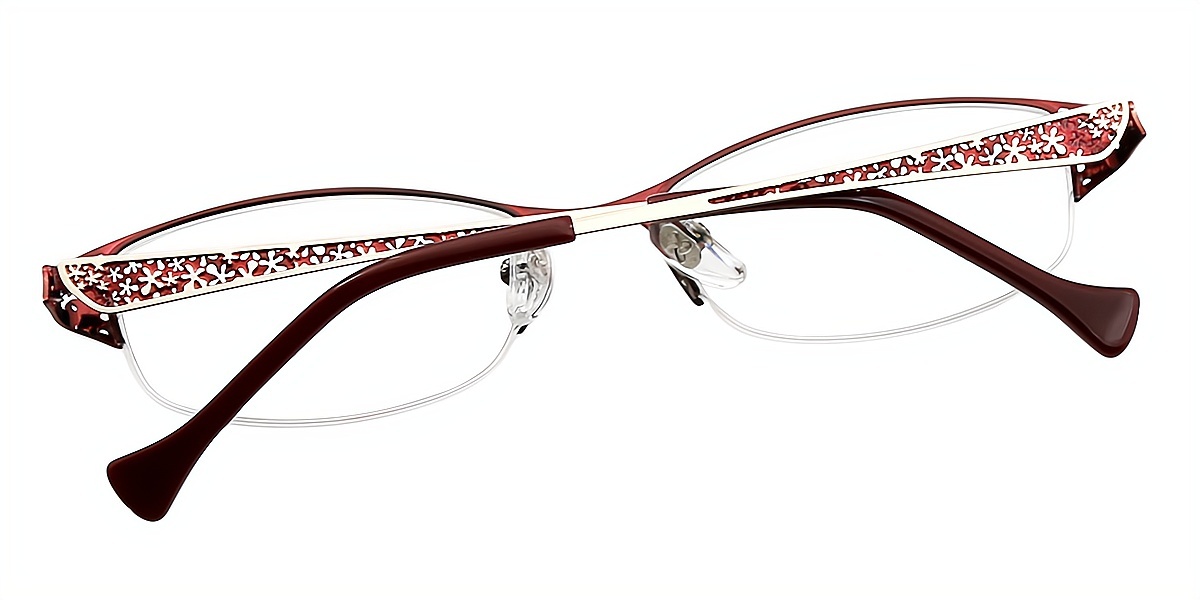 Brown Gold Oval Exquisite Metal Eyeglasses