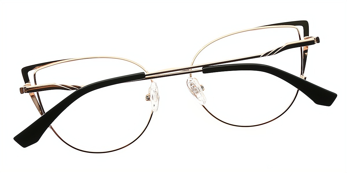 Green Cat Eye Exquisite Metal Eyeglasses