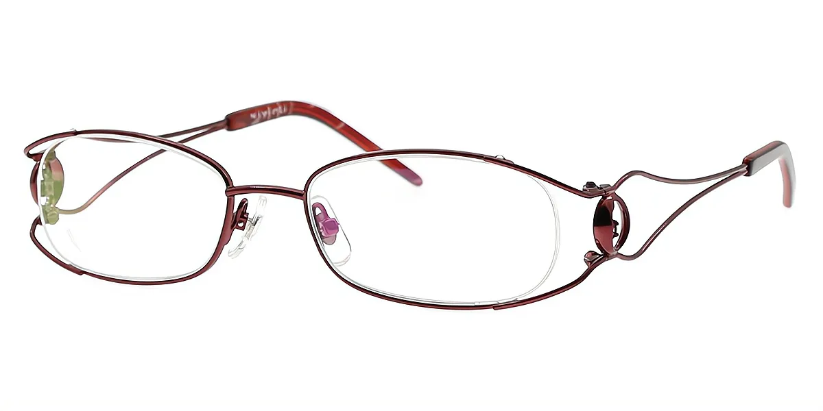 Red Oval Unique Exquisite Metal Eyeglasses