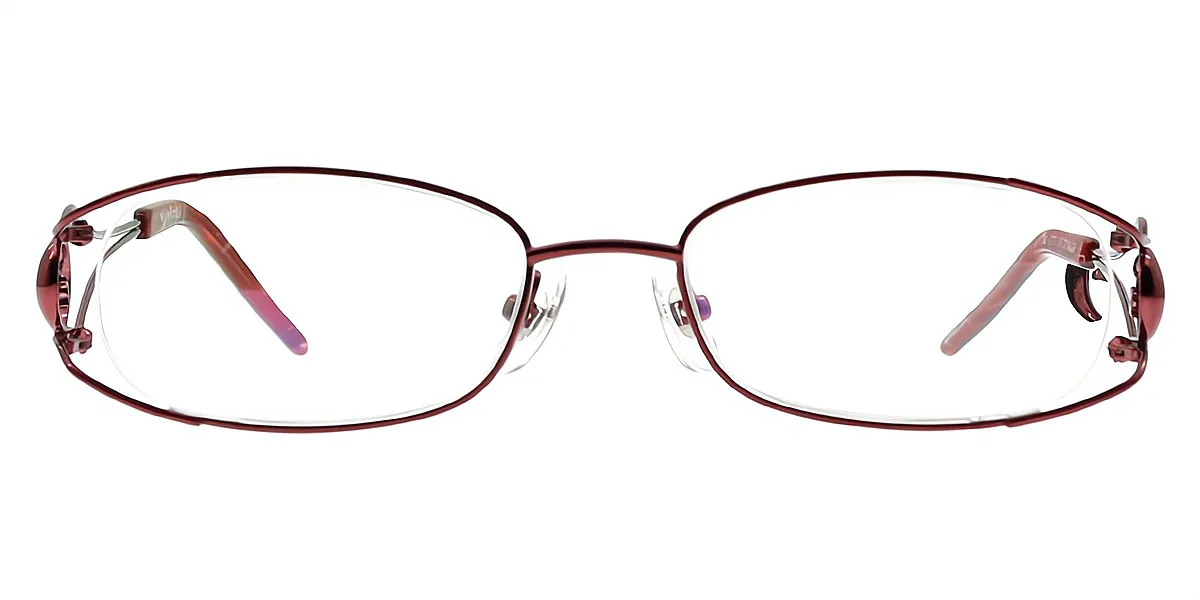Red Oval Unique Exquisite Metal Eyeglasses